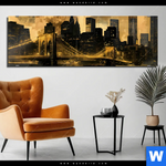 Aluminiumbild Gebürstet Nachtleuchten Ueber Manhattan Panorama Produktvorschau mit dem Bild Nachtleuchten über Manhattan im Format Panorama.