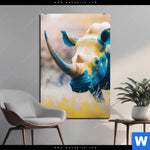 Aluminiumbild Gebürstet Nashorn Farben Der Wildness Hochformat Produktvorschau mit dem Bild Nashorn - Farben der Wildness im Format Hochformat.