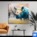 Aluminiumbild Gebürstet Nashorn Farben Der Wildness Quadrat Produktvorschau mit dem Bild Nashorn - Farben der Wildness im Format Quadrat.