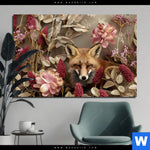 Aluminiumbild Gebürstet Naturbild Fuchs Und Blumen Querformat Produktvorschau mit dem Bild Naturbild Fuchs und Blumen im Format Querformat.