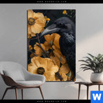 Aluminiumbild Gebürstet Naturbild Rabe Blueten Hochformat Produktvorschau mit dem Bild Naturbild - Rabe & Blüten im Format Hochformat.