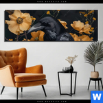 Aluminiumbild Gebürstet Naturbild Rabe Blueten Panorama Produktvorschau mit dem Bild Naturbild - Rabe & Blüten im Format Panorama.