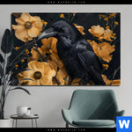 Aluminiumbild Gebürstet Naturbild Rabe Blueten Querformat Produktvorschau mit dem Bild Naturbild - Rabe & Blüten im Format Querformat.