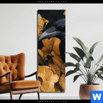 Aluminiumbild Gebürstet Naturbild Rabe Blueten Schmal Produktvorschau mit dem Bild Naturbild - Rabe & Blüten im Format Schmal.