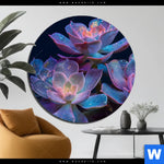 Aluminiumbild Gebürstet Neon Sukkulenten Rund Produktvorschau mit dem Bild Neon Sukkulenten im Format Rund.