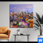 Aluminiumbild Gebürstet New York Skyline Quadrat Produktvorschau mit dem Bild New York Skyline im Format Quadrat.