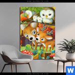 Aluminiumbild Gebürstet Niedliche Waldtiere Hochformat Produktvorschau mit dem Bild Niedliche Waldtiere im Format Hochformat.