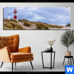 Aluminiumbild Gebürstet Nordsee Leuchtturm Panorama Produktvorschau mit dem Bild Nordsee Leuchtturm im Format Panorama.