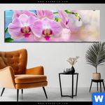 Aluminiumbild Gebürstet Orchideen Blueten Panorama Produktvorschau mit dem Bild Orchideen Blüten im Format Panorama.