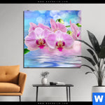 Aluminiumbild Gebürstet Orchideen Blueten Quadrat Produktvorschau mit dem Bild Orchideen Blüten im Format Quadrat.