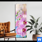 Aluminiumbild Gebürstet Orchideen Blueten Schmal Produktvorschau mit dem Bild Orchideen Blüten im Format Schmal.