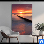 Aluminiumbild Gebürstet Ostsee Sonnenuntergang Hochformat Produktvorschau mit dem Bild Ostsee Sonnenuntergang im Format Hochformat.