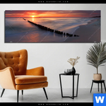 Aluminiumbild Gebürstet Ostsee Sonnenuntergang Panorama Produktvorschau mit dem Bild Ostsee Sonnenuntergang im Format Panorama.