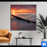 Aluminiumbild Gebürstet Ostsee Sonnenuntergang Quadrat Produktvorschau mit dem Bild Ostsee Sonnenuntergang im Format Quadrat.