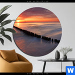 Aluminiumbild Gebürstet Ostsee Sonnenuntergang Rund Produktvorschau mit dem Bild Ostsee Sonnenuntergang im Format Rund.