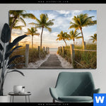 Aluminiumbild Gebürstet Palmen Am Strandweg Querformat Produktvorschau mit dem Bild Palmen am Strandweg im Format Querformat.