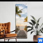 Aluminiumbild Gebürstet Palmen Am Strandweg Schmal Produktvorschau mit dem Bild Palmen am Strandweg im Format Schmal.