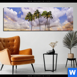 Aluminiumbild Gebürstet Palmen Auf Insel Panorama Produktvorschau mit dem Bild Palmen auf Insel im Format Panorama.