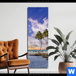 Aluminiumbild Gebürstet Palmen Auf Insel Schmal Produktvorschau mit dem Bild Palmen auf Insel im Format Schmal.