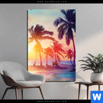 Aluminiumbild Gebürstet Palmen Bei Sonnenuntergang Hochformat Produktvorschau mit dem Bild Palmen bei Sonnenuntergang im Format Hochformat.