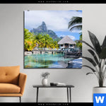 Aluminiumbild Gebürstet Palmen Berg Auf Insel Quadrat Produktvorschau mit dem Bild Palmen & Berg auf Insel im Format Quadrat.