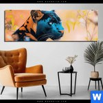 Aluminiumbild Gebürstet Panther Farben Der Wildness Panorama Produktvorschau mit dem Bild Panther - Farben der Wildness im Format Panorama.
