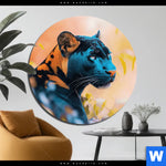 Aluminiumbild Gebürstet Panther Farben Der Wildness Rund Produktvorschau mit dem Bild Panther - Farben der Wildness im Format Rund.