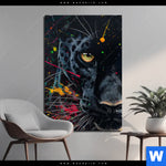 Aluminiumbild Gebürstet Panther Farbexplosion Hochformat Produktvorschau mit dem Bild Panther Farbexplosion im Format Hochformat.
