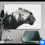 Aluminiumbild Gebürstet Panther Natur Im Schatten Querformat Produktvorschau mit dem Bild Panther - Natur im Schatten im Format Querformat.