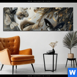 Aluminiumbild Gebürstet Paola Portraet Mit Schmetterlingen Panorama Produktvorschau mit dem Bild Paola - Porträt mit Schmetterlingen im Format Panorama.