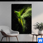Aluminiumbild Gebürstet Papagei Gruene Farbexplosion Hochformat Produktvorschau mit dem Bild Papagei - grüne Farbexplosion im Format Hochformat.