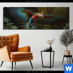 Aluminiumbild Gebürstet Papagei Im Flug Panorama Produktvorschau mit dem Bild Papagei im Flug im Format Panorama.