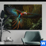 Aluminiumbild Gebürstet Papagei Im Flug Querformat Produktvorschau mit dem Bild Papagei im Flug im Format Querformat.
