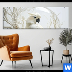 Aluminiumbild Gebürstet Papagei Zarte Gefangenschaft Panorama Produktvorschau mit dem Bild Papagei - Zarte Gefangenschaft im Format Panorama.