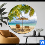 Aluminiumbild Gebürstet Paradies Unter Palmen Rund Produktvorschau mit dem Bild Paradies unter Palmen im Format Rund.