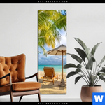 Aluminiumbild Gebürstet Paradies Unter Palmen Schmal Produktvorschau mit dem Bild Paradies unter Palmen im Format Schmal.