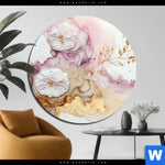 Aluminiumbild Gebürstet Pastell Blueten Moderne Kunst Rund Produktvorschau mit dem Bild Pastell Blüten Moderne Kunst im Format Rund.