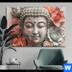 Aluminiumbild Gebürstet Pastellblueten Und Buddha Querformat Produktvorschau mit dem Bild Pastellblüten und Buddha im Format Querformat.