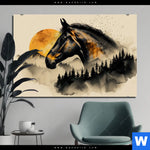 Aluminiumbild Gebürstet Pferd Im Mondschein Querformat Produktvorschau mit dem Bild Pferd im Mondschein im Format Querformat.