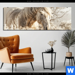 Aluminiumbild Gebürstet Pferdeliebe Stolze Freiheit Panorama Produktvorschau mit dem Bild Pferdeliebe - Stolze Freiheit im Format Panorama.