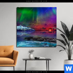 Aluminiumbild Gebürstet Polarlichter Quadrat Produktvorschau mit dem Bild Polarlichter im Format Quadrat.