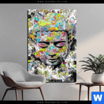 Aluminiumbild Gebürstet Pop Art Buddha Kopf Hochformat Produktvorschau mit dem Bild Pop Art Buddha Kopf im Format Hochformat.