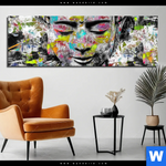 Aluminiumbild Gebürstet Pop Art Buddha Kopf Panorama Produktvorschau mit dem Bild Pop Art Buddha Kopf im Format Panorama.