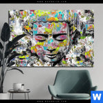 Aluminiumbild Gebürstet Pop Art Buddha Kopf Querformat Produktvorschau mit dem Bild Pop Art Buddha Kopf im Format Querformat.