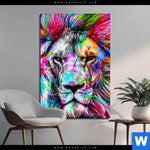 Aluminiumbild Gebürstet Pop Art Loewe No 1 Hochformat Produktvorschau mit dem Bild Pop Art Löwe No.1 im Format Hochformat.