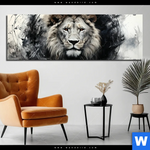 Aluminiumbild Gebürstet Portraet Eines Loewen Panorama Produktvorschau mit dem Bild Porträt eines Löwen im Format Panorama.