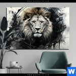 Aluminiumbild Gebürstet Portraet Eines Loewen Querformat Produktvorschau mit dem Bild Porträt eines Löwen im Format Querformat.