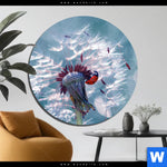 Aluminiumbild Gebürstet Pusteblume Marienkaefer Rund Produktvorschau mit dem Bild Pusteblume & Marienkäfer im Format Rund.