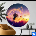 Aluminiumbild Gebürstet Pusteblume No 5 Rund Produktvorschau mit dem Bild Pusteblume No. 5 im Format Rund.