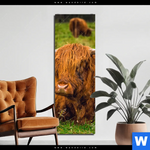 Aluminiumbild Gebürstet Rind In Den Schottischen Highlands Schmal Produktvorschau mit dem Bild Rind in den schottischen Highlands im Format Schmal.